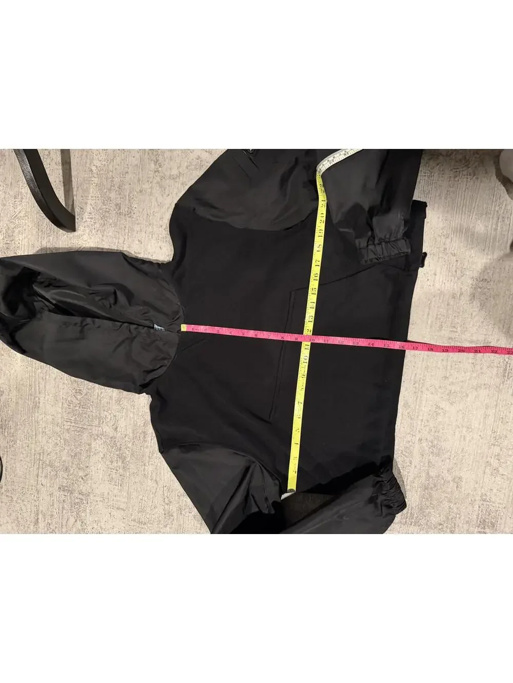 Prada Black Cropped Cotton & ReNylon Hoodie with Nylon Sleeves, logo triangle L - Picture 5 of 8